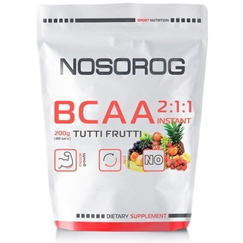 Аминокислота для спорта Nosorog Nutrition BCAA 2:1:1 200 g /36 servings/ Tutti Frutti