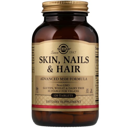 Solgar Skin, Nails & Hair, Advanced MSM Formula, 120 Tabs Витамины для волос, кожи и ногтей
