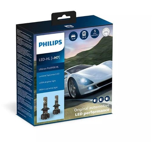 Светодиодная автолампа Philips H7 12/24V Ultinon Pro9100 +350% (11972U91X2)