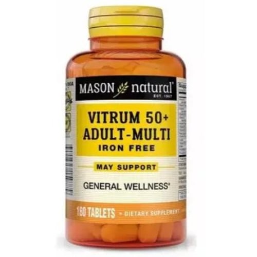 Mason Natural Vitrum 50+ Adult-Multi Iron Free Мультивитамины 50+ без железа 180 таблеток