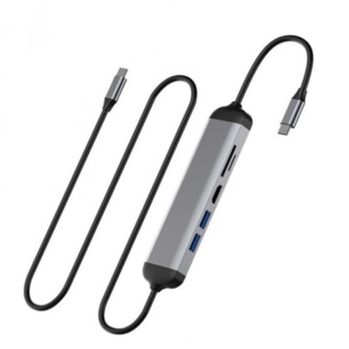 Адаптер WIWU Adapter Alpha 521H USB-C to USB-C+ 2xUSB3.0+HDMI+SD Grey