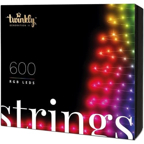 Smart LED Гирлянда Twinkly Strings RGB 600_ BT+WiFi_ Gen II_ IP44 кабель черный (Электрогирлянды)(79012246)Stylus approved