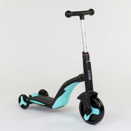 Самокат дитячий 3в1 Best Scooter з PU колесами (світло+музика) -Turquoise (80457)