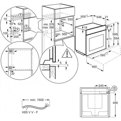 Духовой шкаф электрический Electrolux EOF3H40BX