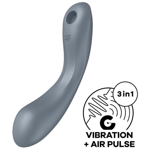 Вакуумний стимулятор із вібрацією Satisfyer Curvy Trinity 1 Bluegrey