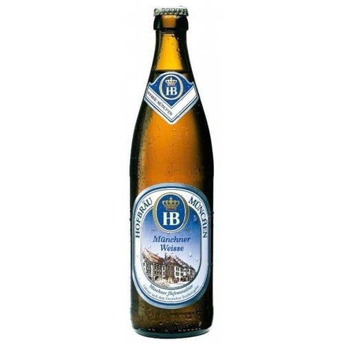 Упаковка пива Hofbrau Munchner Weissbier, светлое нефильтрованное, 5.1% 0.5л х 20 бутылок (EUR4005686004157)