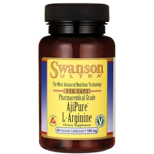 Аминокислота для спорта Swanson Ultra AjiPure L-Arginine Pharmaceutical Grad 500 mg 60 vegetarian capsules