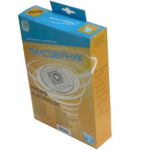 Мішок для пилососа одноразовий + фільтр СЛОН Philips / Elektrolux P-03 / El-01 C-II