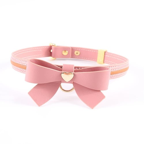 Ошейник с поводком LOCKINK Sevanda Love Heart Butterfly Leather Collar Set - Pink фото 6