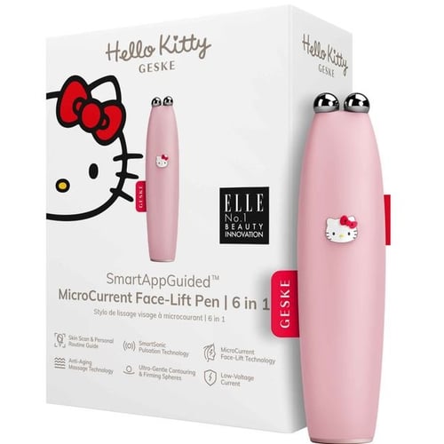 Микротоковая ручка для подтяжки лица GESKE MicroCurrent Face-Lift Pen 6 в 1 by Hello Kitty Pink (HK000014PI01)