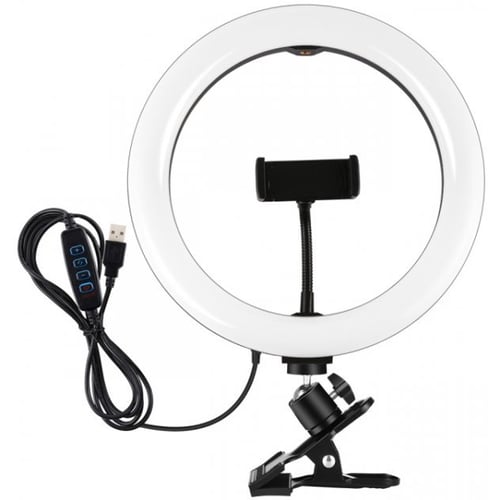 Кольцевая USB LED лампа Puluz PKT3126B 10.2" с зажимом (PKT3126B)