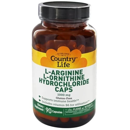 Country Life L-аргинин L-орнитин 1000 мг 90 капсул
