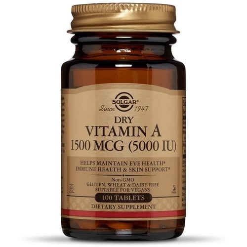 Solgar Dry Vitamin A Солгар Витамин А 1500 мкг, 100 таблеток