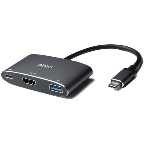 Адаптер WIWU Adapter C2H USB-C to USB-C+HDMI+USB3.0 HUB Grey