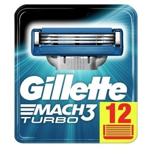 Gillette Mach3 Turbo Змінні касети для гоління 12 шт