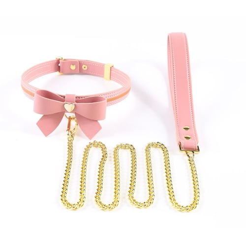 Нашийник з повідцем LOCKINK Sevanda Love Heart Butterfly Leather Collar Set - Pink