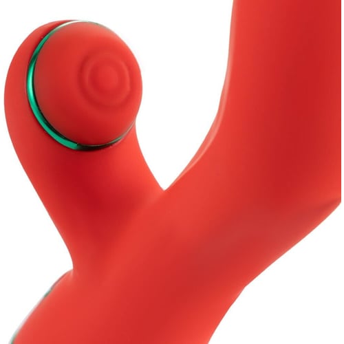 Вібратор-кролик із флогером LOCKINK Sevanda Whip Vibrating Massage Wand - Red & Green: Діаметр, см 3.7