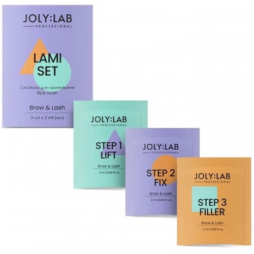 JolyLab Система для ламінування брів та вій 3 шт. х 2 ml