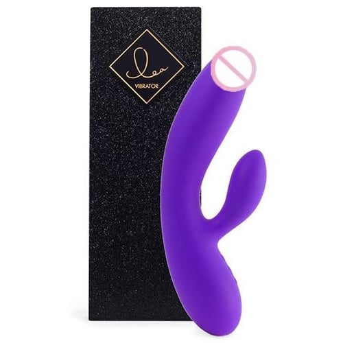 Гнучкий вібратор кролик з двома моторами FeelzToys Lea Rabbit Vibrator Medium Purple