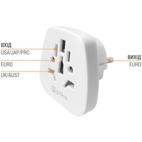 Зарядное устройство Универсальный переходник сетевой адаптер Piko TA-002 на EU (1283126472510)