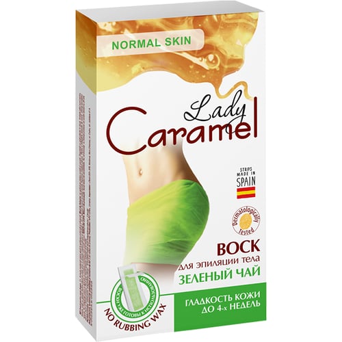 Caramel Віск для депіляції тіла зелений чай 16 шт.