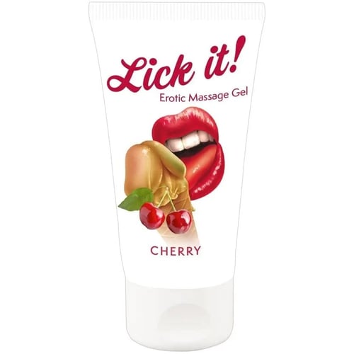 Веганський масажний гель на водній основі Lick-it Cherry, 50 мл