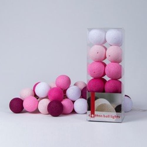 Гирлянда Cotton ball lights на 10 шаров 2,7м, Pink