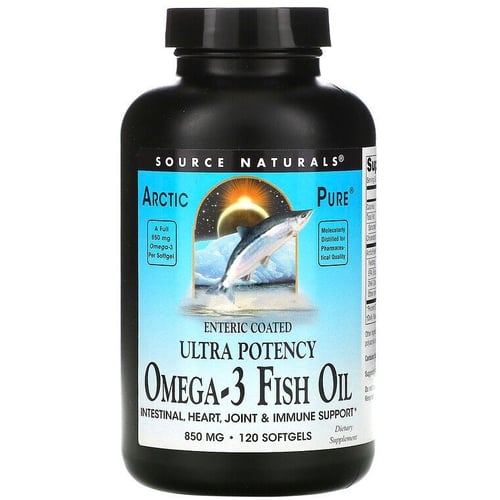 Source Naturals Arctic Pure Ultra Potency Omega-3 Fish Oil 850 mg 120 Softgels Риб'ячий жир Омега-3