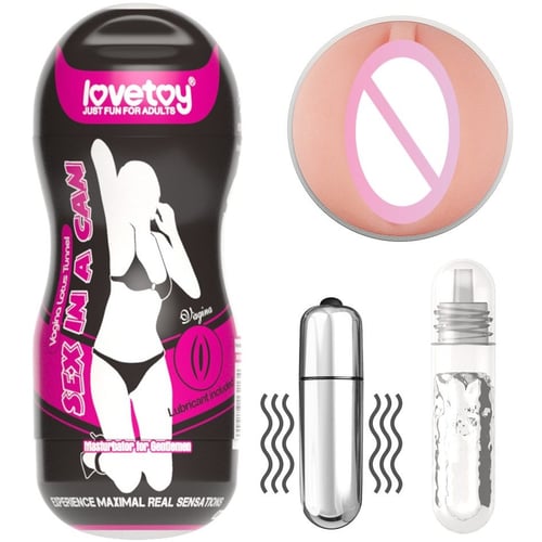 Мастурбатор LoveToy Sex In A Can Vibrating Vagina Lotus Tunnel