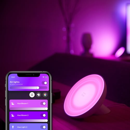 Розумна настільна лампа Philips Hue Bloom, 2000K-6500K, Black (929002376001)