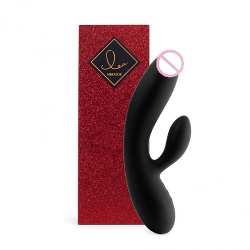 Гнучкий вібратор кролик з двома моторами FeelzToys Lea Rabbit Vibrator Black