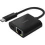 Адаптер Belkin Adapter USB-C to USB-C + RJ45 Black (INC001BTBK)