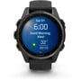 Смарт-часы Garmin Fenix 8 AMOLED 43mm Sapphire Carbon Grey DLC with Black/Pebble Grey Silicone Band (010-02903-21): Фитнес-функции Секундомер, Подсчет калорий, Шагомер, Пульсоксиметр, Пульсометр, GPS-модуль, Альтиметр