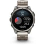 Смарт-годинник Garmin Fenix 8 AMOLED 47mm Sapphire Titanium with Vented Titanium Bracelet (010-02904-40): Особливості Функция звонка, Динамик (громкая связь), Встроенный микрофон, Тактические, Термометр, Барометр, Компас, Фонарик, Металлический корпус, С сапфировым стеклом, Влагозащищенные, Большой экран, Бесконтактн