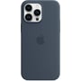 Чехол для iPhone Apple Silicone Case with MagSafe Storm Blue (MPTQ3) for iPhone 14 Pro Max: Материалы Силикон