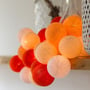 Гирлянда Cotton ball lights на 50 шаров 7,5м, Orange: Длина, м 7.5