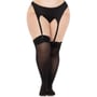 Чулки Leg Avenue Lace top opaque thigh highs Black 1X/2X: Материал Полиамид