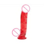 Фаллоимитатор Doc Johnson Jelly Jewels - Cock and Balls with Suction Cup - Red