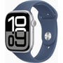 Apple Watch Series 10 46mm GPS Silver Aluminum Case with Denim Sport Band - M/L (MWWM3)