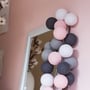 Гірлянда Cotton ball lights на 50 куль 7,5м, Pink-Grey: Застосування Для будинку