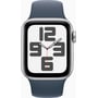 Apple Watch SE 2 2023 40mm GPS Silver Aluminum Case with Storm Blue Sport Band - S/M (MRE13): Размер 40mm