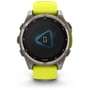 Смарт-часы Garmin Fenix 8 Solar 47mm Sapphire Titanium with Amp Yellow/Graphite Silicone Band (010-02906-21): Фитнес-функции Секундомер, Подсчет калорий, Шагомер, Пульсоксиметр, Пульсометр, GPS-модуль, Альтиметр