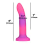 Светящийся в темноте фаллоимитатор ADDICTION - Rave - 8" Glow in the Dark Dildo - Pink Purple: Мошонка Нет