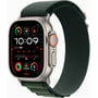 Apple Watch Ultra 2 GPS + Cellular 49mm Natural Titanium Case with Dark Green Alpine Loop - Medium