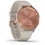 Смарт-годинник Garmin Vivomove 3s Rose Gold Stainless Steel Bezel w. Light Sand and Silicone B. (010-02238-02): Фітнес-функції Швидкість руху, крокомір, пульсометр, Підрахунок калорій, Альтиметр