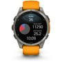 Смарт-часы Garmin Fenix 8 AMOLED 47mm Sapphire Titanium with Spark Orange/Graphite Silicone Band (010-02904-11): Особенности Функция звонка, Динамик (громкая связь), Встроенный микрофон, Тактические, Термометр, Барометр, Компас, Фонарик, Металлический корпус, С сапфировым стеклом, Влагозащищенные, Большой экран, Бесконтактн