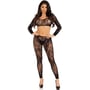 Комплект Leg Avenue Crop top & footless tights Black One Size