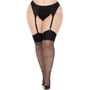 Чулки Leg Avenue Wide Top Rhinestone Sheer Stockings Black 1X/2X