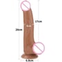 Фалоімітатор LoveToy Sliding-Skin Dual Layer Dong 8.5" Brown: Тип Реалистичные