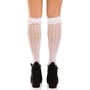 Гольфы ажурные с рюшами Leg Avenue Sweetheart Ruffle Cuff Knee Highs White: Размер Универсальный